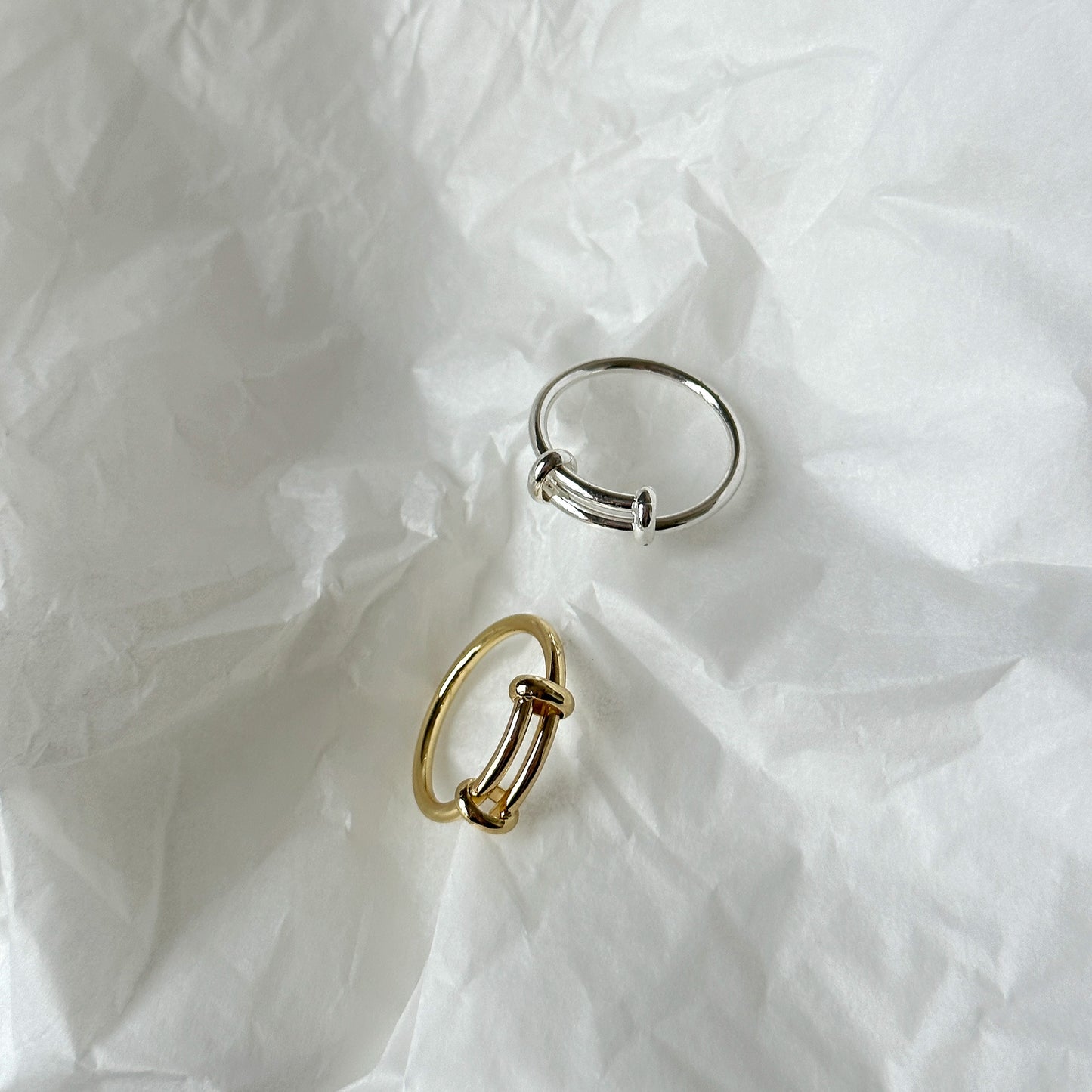 Gold and Silver Nail Ring