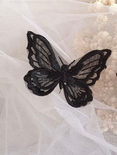 Black Lace Butterfly Hair Clip