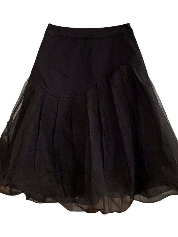 30%OFF_暗黑薄纱蓬蓬裙Black Mehs Mid Skirt