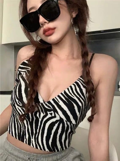 斑马纹辣妹吊带Zebra Stripe Top