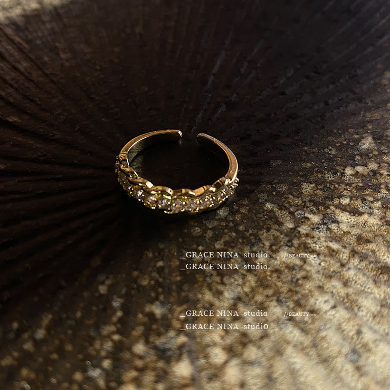 Gold Plated Ring with Diamonds