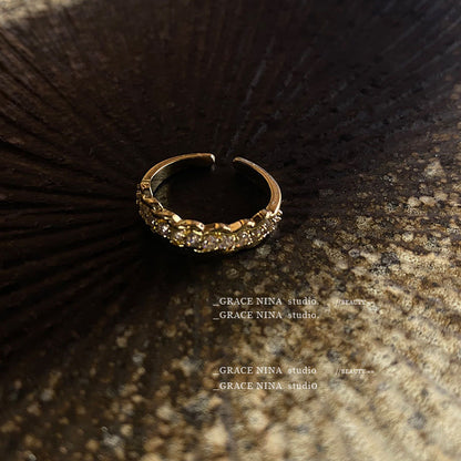 Gold Plated Ring with Diamonds